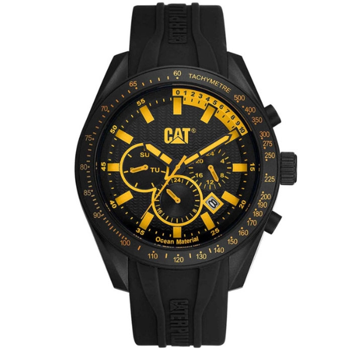 ΡΟΛΟΙ CATERPILLAR LQ16921127 CATERPILLAR Oceania Dual Time Black Silicone Strap