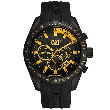 ΡΟΛΟΙ CATERPILLAR LQ16921127 CATERPILLAR Oceania Dual Time Black Silicone Strap