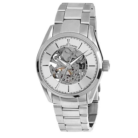 Ρολόι Jacques LEMANS 1-1909C  JACQUES LEMANS Derby Automatic Silver Stainless Steel Bracelet