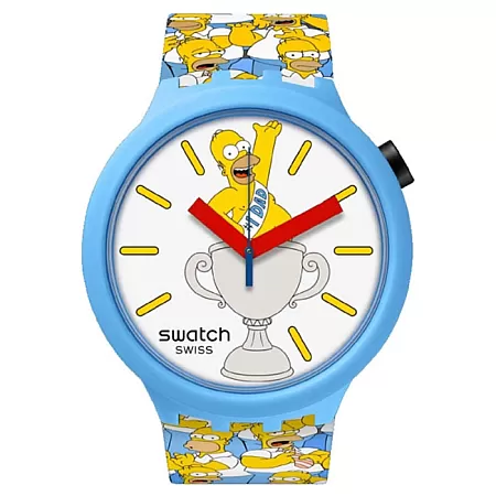 ΡΟΛΟΙ SWATCH  SB05Z100 SWATCH Simpsons Best.Dad.Ever. Multicolor Silicone Strap