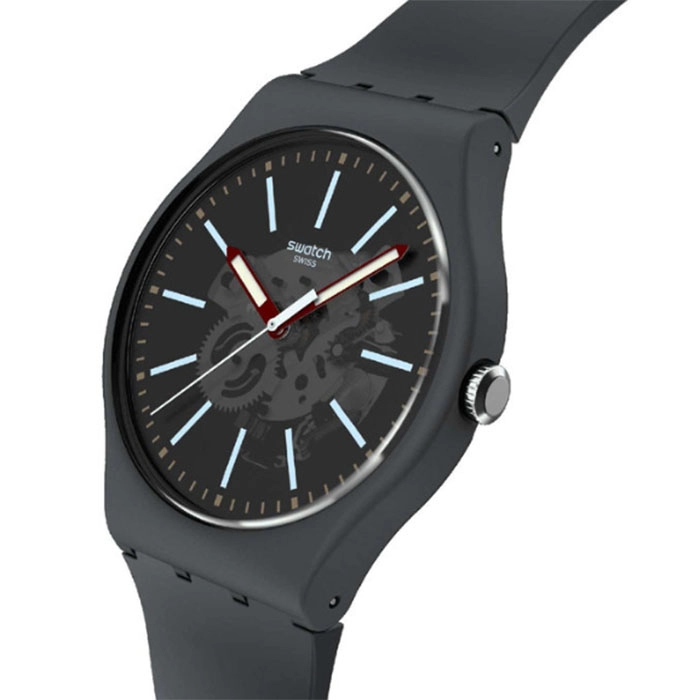 ΡΟΛΟΙ SWATCH  SO29A101 SWATCH Essentials Coblestone Street Grey Biosourced Strap