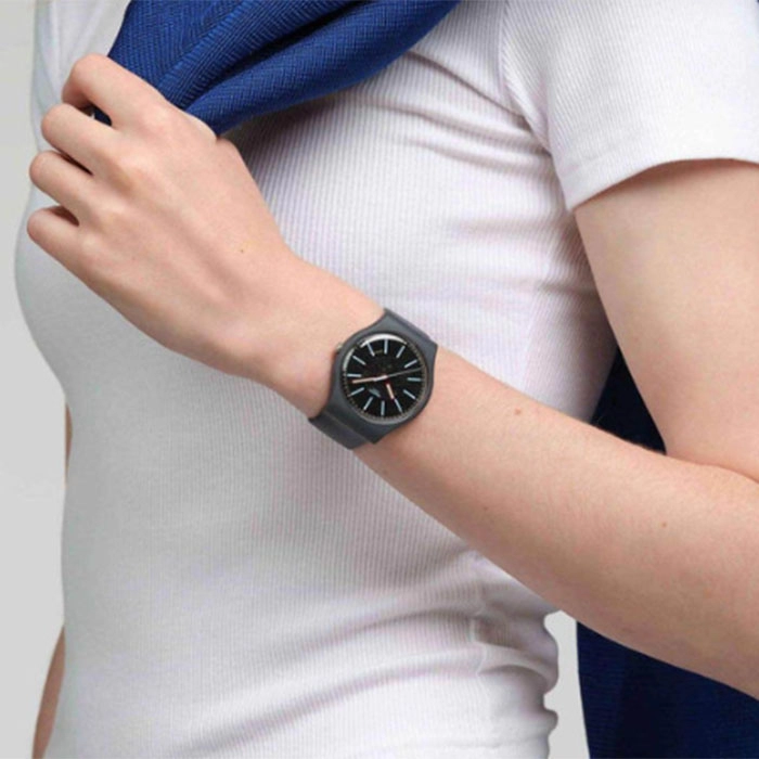 ΡΟΛΟΙ SWATCH  SO29A101 SWATCH Essentials Coblestone Street Grey Biosourced Strap