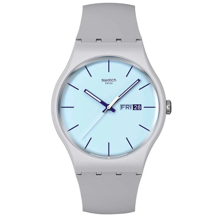 ΡΟΛΟΙ SWATCH  SO29M702 SWATCH Essentials Blueberry Sky Grey Silicone Strap