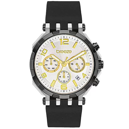 ΡΟΛΟΙ BREEZE  112291.12 BREEZE Mundus Dual Time Black Silicone Strap