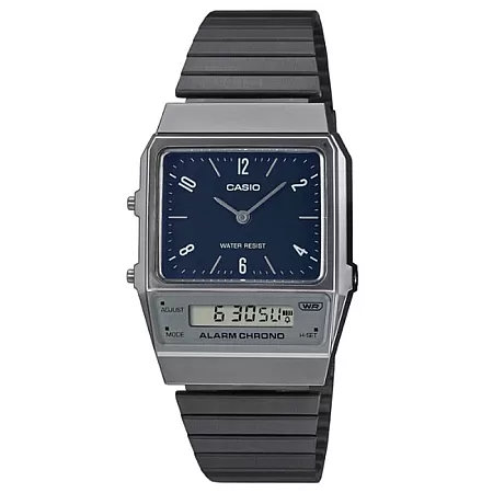 ΡΟΛΟΙ CASIO  AQ-800EB-2AEF CASIO Vintage Dual Time Chronograph Grey Stainless Steel Bracelet
