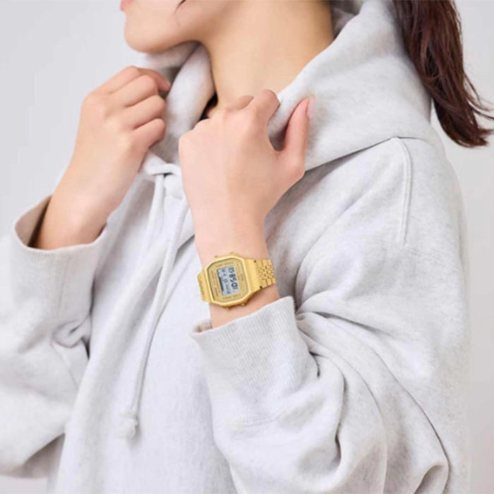ΡΟΛΟΙ CASIO  ABL-100WEG-9AEF CASIO Vintage Dual Time Chronograph Gold Stainless Steel Bracelet