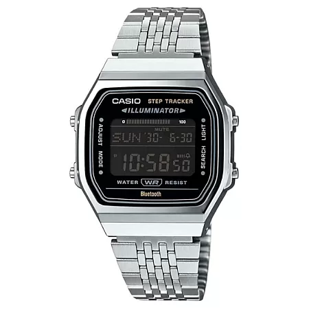 ΡΟΛΟΙ CASIO  ABL-100WE-1BEF CASIO Vintage Dual Time Chronograph Silver Stainless Steel Bracelet