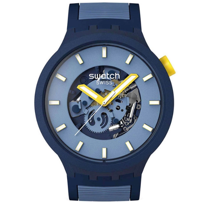 ΡΟΛΟΙ SWATCH SB05N117 SWATCH Essentials Below The Horizon Two Tone Silicone Strap