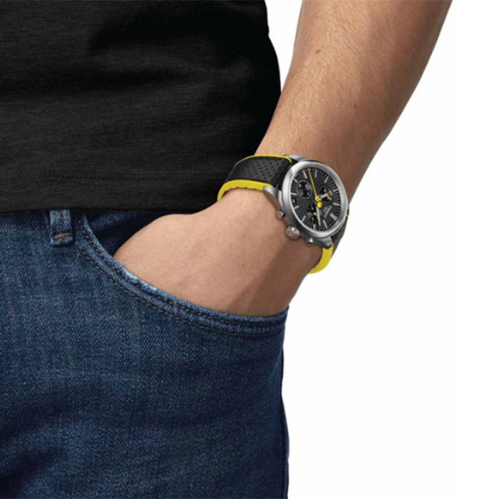 ΡΟΛΟΙ TISSOT  T1504171105100 TISSOT PR100 Tour de France Chronograph Silver Stainless Steel Bracelet Special Edition Gift Set