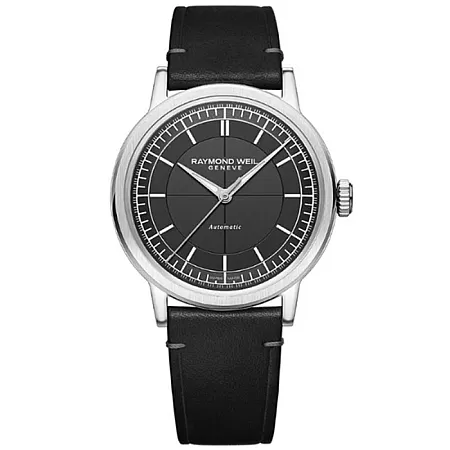 Ρολόι RAYMOND  2925-STC-60001 RAYMOND WEIL Millesime Automatic Black Leather Strap