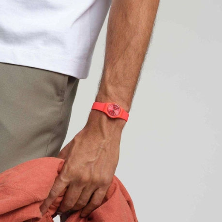 ΡΟΛΟΙ SWATCH  LP165 SWATCH Essentials Notes Of Coral Silicone Strap