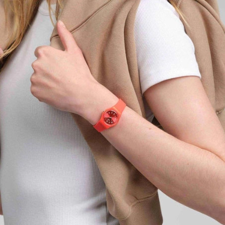 ΡΟΛΟΙ SWATCH  LP165 SWATCH Essentials Notes Of Coral Silicone Strap