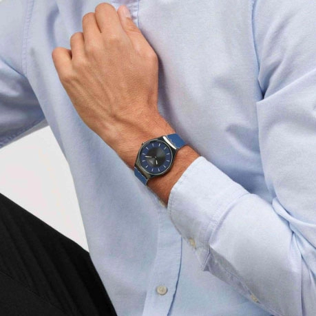 ΡΟΛΟΙ SWATCH  SYXB108 SWATCH Duet Dusk Blue Silicone Strap