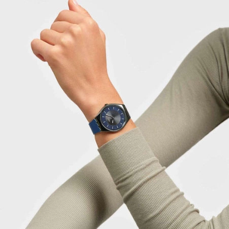 ΡΟΛΟΙ SWATCH  SYXB108 SWATCH Duet Dusk Blue Silicone Strap