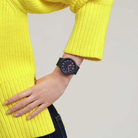 ΡΟΛΟΙ SWATCH SB01S700  SWATCH Essentials Essentially Confident Two Tone Silicone Strap