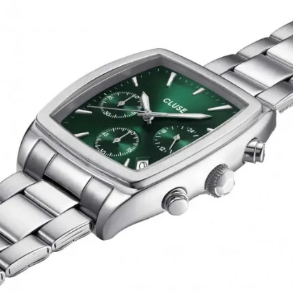 ΡΟΛΟΙ CLUSE CW52002 CLUSE Quartaut Chronograph Silver Stainless Steel Bracelet