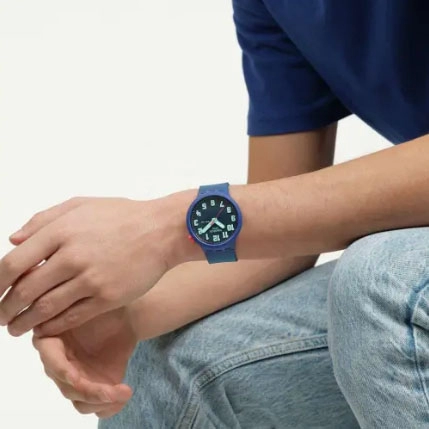 ΡΟΛΟΙ SWATCH SB01N700 SWATCH Essentials Essentially Bold Blue Silicone Strap