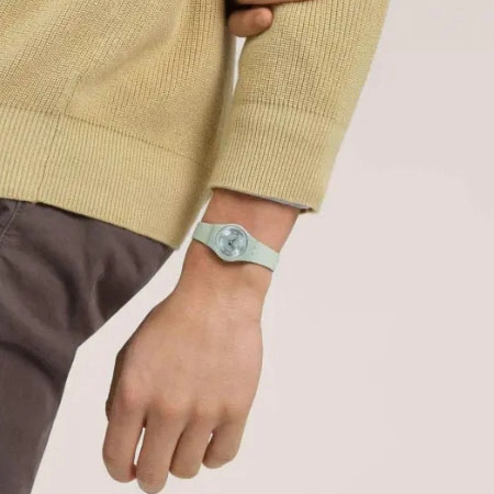 ΡΟΛΟΙ SWATCH LG131 SWATCH Essentials Serenity Of Sage Green Silicone Strap