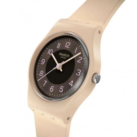 ΡΟΛΟΙ SWATCH  LT104 SWATCH Essentials Espresso Charm Two Tone Silicone Strap