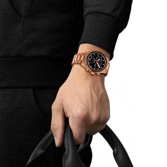 ΡΟΛΟΙ TISSOT  T1494173305100 TISSOT PR516 Chronograph Rose Gold Stainless Steel Bracelet