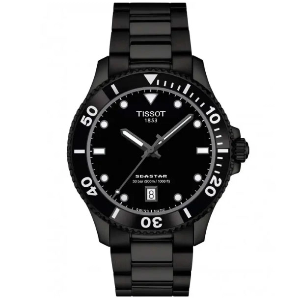 ΡΟΛΟΙ TISSOT  T1204103305100  TISSOT Seastar 1000 Black Stainless Steel Bracelet