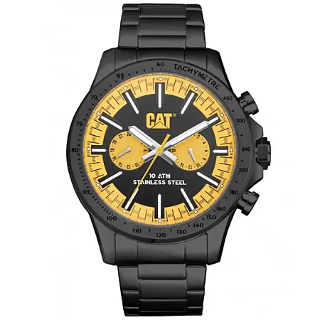 ΡΟΛΟΙ CATERPILLAR  AD16916131 CATERPILLAR Boston Multi Dual Time Black Stainless Steel Bracelet