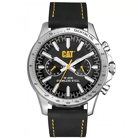 ΡΟΛΟΙ CATERPILLAR  AD14934131 CATERPILLAR Boston Multi Dual Time Black Leather Strap