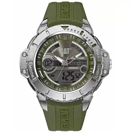ΡΟΛΟΙ CATERPILLAR  MA15523133 CATERPILLAR Anadigit Chronograph Green Rubber Strap
