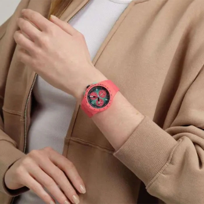 ΡΟΛΟΙ SWATCH  SUSP100 SWATCH Essentials Chronograph Paradiso Kinetiko Two Tone Silicone Strap