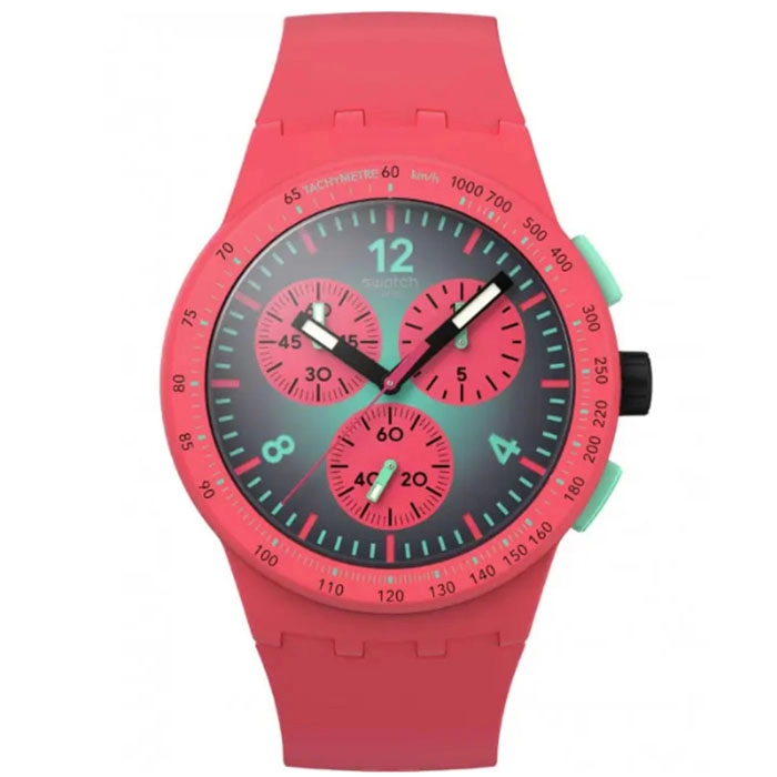 ΡΟΛΟΙ SWATCH  SUSP100 SWATCH Essentials Chronograph Paradiso Kinetiko Two Tone Silicone Strap