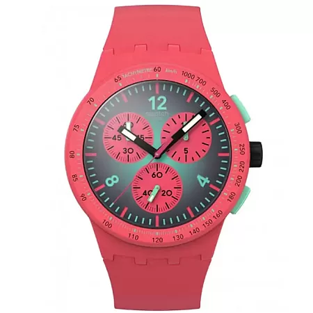 ΡΟΛΟΙ SWATCH  SUSP100 SWATCH Essentials Chronograph Paradiso Kinetiko Two Tone Silicone Strap