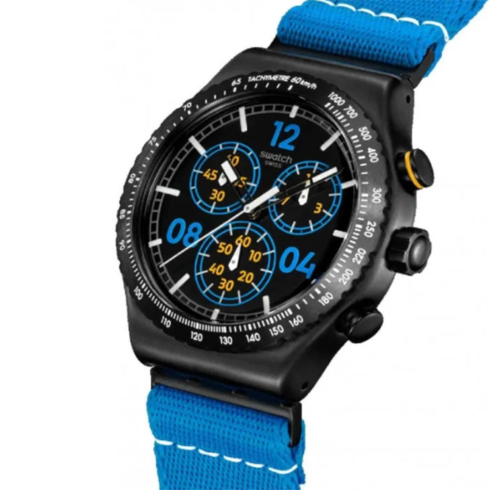 ΡΟΛΟΙ SWATCH  YVB100 SWATCH Essentials Moments In Chronograph Blue Fabric Strap