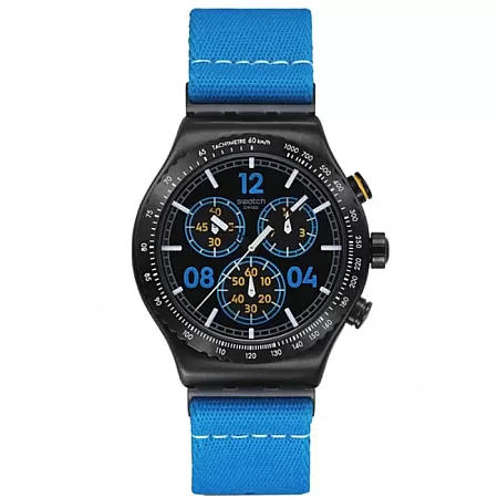 ΡΟΛΟΙ SWATCH  YVB100 SWATCH Essentials Moments In Chronograph Blue Fabric Strap
