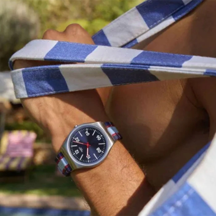 ΡΟΛΟΙ SWATCH  SS07S148 SWATCH Essentials Beside The Sea Multicolor Fabric Strap