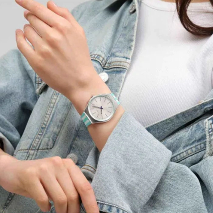 ΡΟΛΟΙ SWATCH  SYXS160 SWATCH Essentials Beach Hour Two Tone Silicone Strap