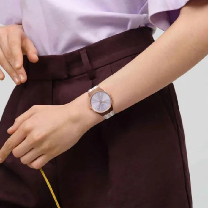 ΡΟΛΟΙ SWATCH  SYXG130  SWATCH Essentials Simply Beachy Two Tone Silicone Strap