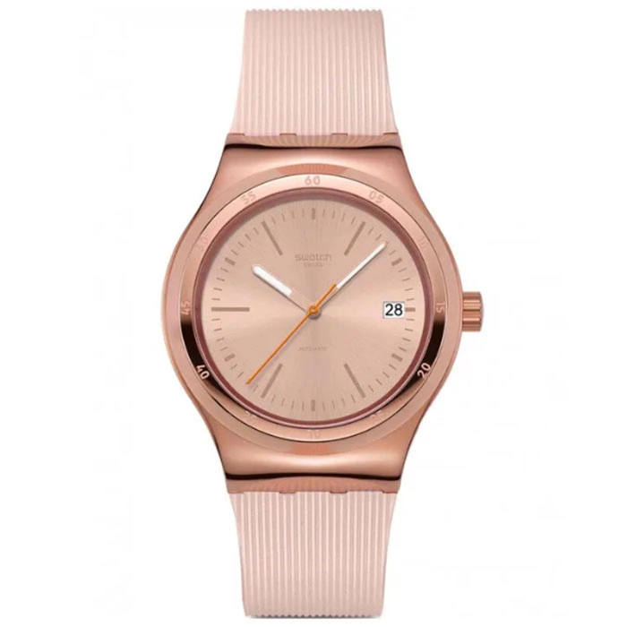 ΡΟΛΟΙ SWATCH YIG402 SWATCH Essentials Secret Moves Automatic Pink Silicone Strap
