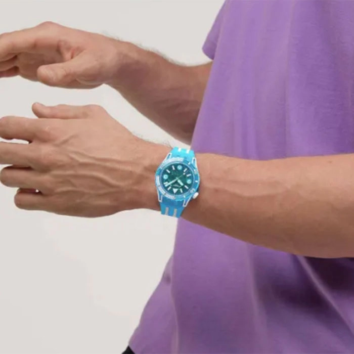 ΡΟΛΟΙ SWATCH   SSCU09S100 SWATCH Scubaqua Blue Fire Two Tone Silicone Strap