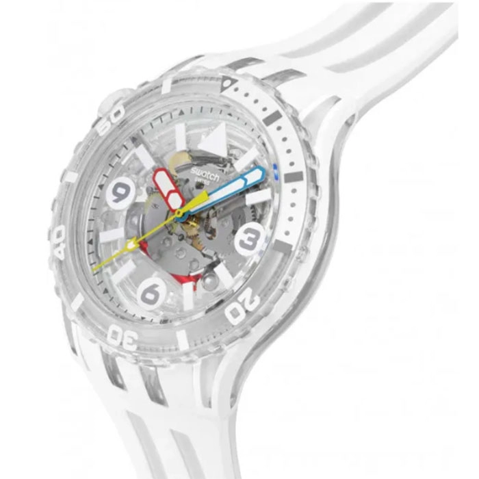 ΡΟΛΟΙ SWATCH SSCU09K100 SWATCH Scubaqua Aurelia Aurita Two Tone Silicone Strap