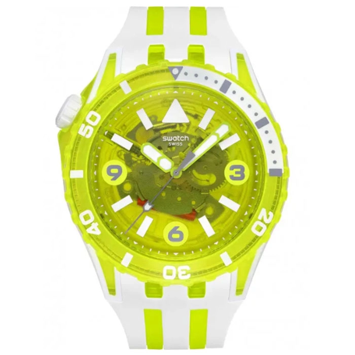 ΡΟΛΟΙ SWATCH SSCU09J100 SWATCH Scubaqua Egg Yolk Two Tone Silicone Strap