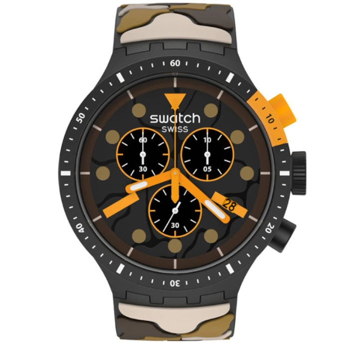 ΡΟΛΟΙ SWATCH SB02B410 SWATCH Big Bold Escapedesert Camo Silicone Strap