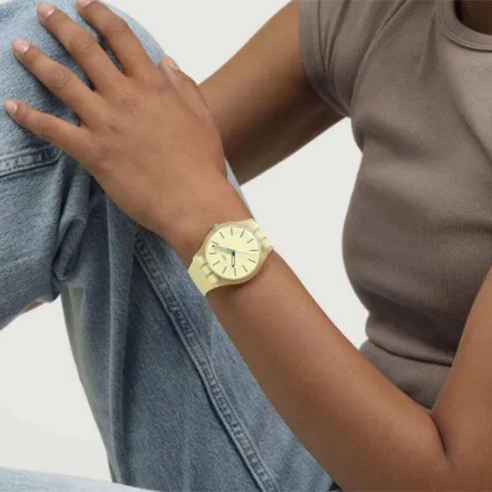 ΡΟΛΟΙ SWATCH   SO29J102 SWATCH Essentials Citrus Tilt Yellow Silicone Strap