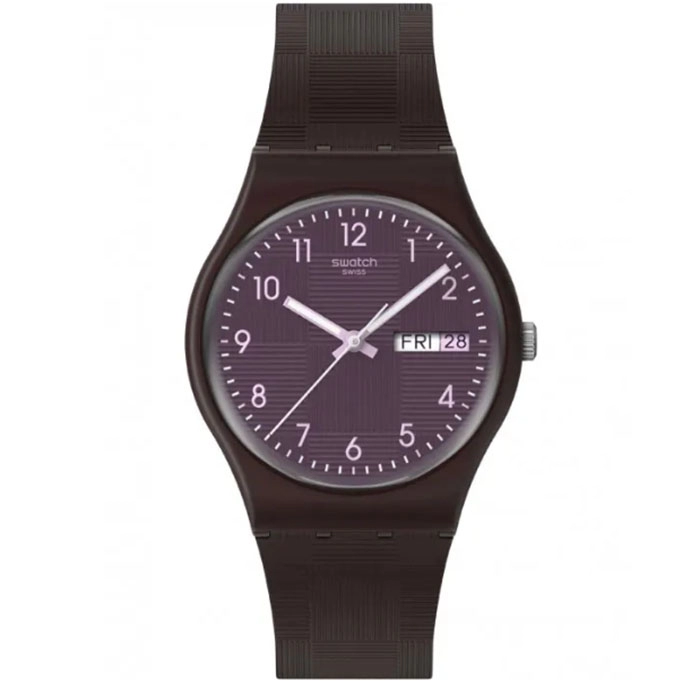 ΡΟΛΟΙ SWATCH  SO28C700 SWATCH Essentials Weaving Wonders Brown Silicone Strap