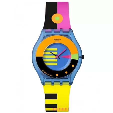 ΡΟΛΟΙ SWATCH  SS08S101 SWATCH Neon Flumotions Multicolor Silicone Strap