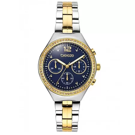 ΡΟΛΟΙ BREEZE  712561.3 BREEZE Absolute Swarovski Chronograph Two Tone Stainless Steel Bracelet