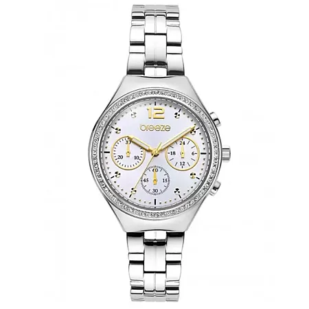 ΡΟΛΟΙ BREEZE  612561.1 BREEZE Absolute Swarovski Chronograph Silver Stainless Steel Bracelet