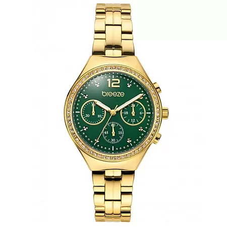 ΡΟΛΟΙ BREEZE  212561.7 BREEZE Absolute Swarovski Chronograph Gold Stainless Steel Bracelet