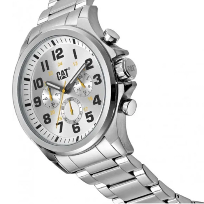 ΡΟΛΟΙ CATERPILLAR  PU14311217 CATERPILLAR Operator 1.2 Chronograph Silver Stainless Steel Bracelet