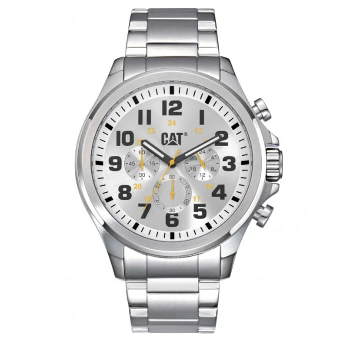 ΡΟΛΟΙ CATERPILLAR  PU14311217 CATERPILLAR Operator 1.2 Chronograph Silver Stainless Steel Bracelet