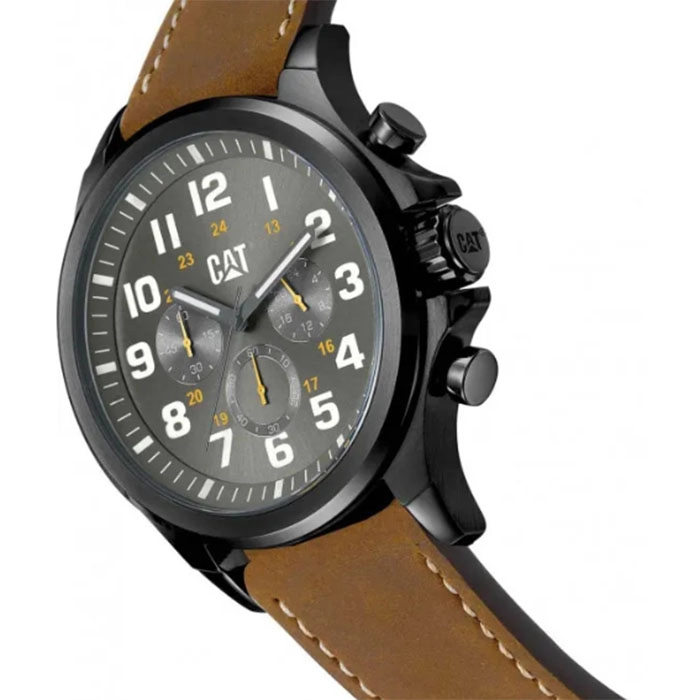 ΡΟΛΟΙ CATERPILLAR   PU15335517 CATERPILLAR Operator 1.2 Chronograph Brown Leather Strap